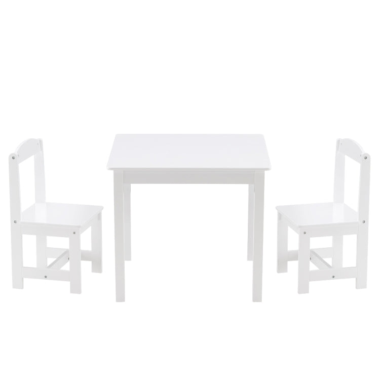 [US Warehouse] 3 in 1 Children Solid Wood Table + 2 Chairs Set, Table Size: 60 x 60 x 52cm, Chair Size: 53 x 29 x 27cm