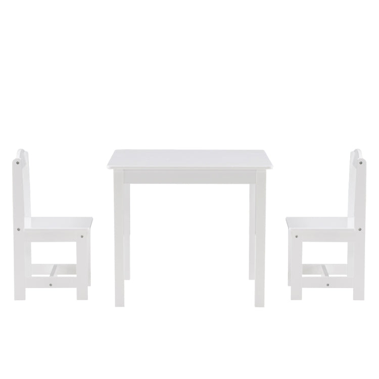 [US Warehouse] 3 in 1 Children Solid Wood Table + 2 Chairs Set, Table Size: 60 x 60 x 52cm, Chair Size: 53 x 29 x 27cm