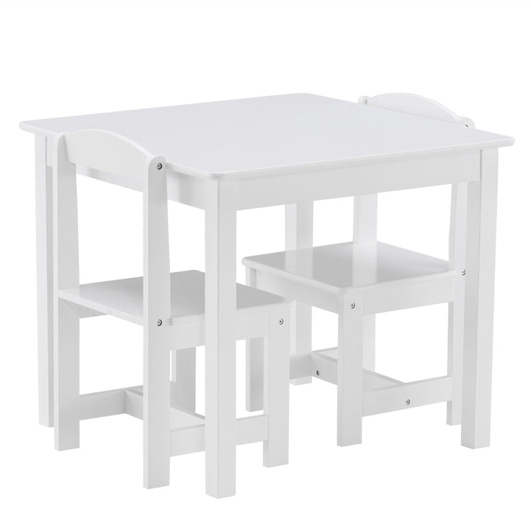 [US Warehouse] 3 in 1 Children Solid Wood Table + 2 Chairs Set, Table Size: 60 x 60 x 52cm, Chair Size: 53 x 29 x 27cm
