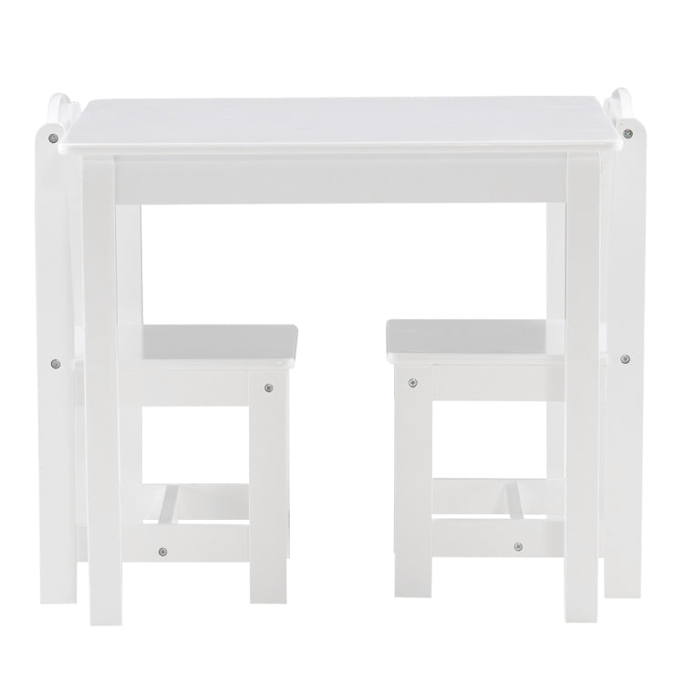 [US Warehouse] 3 in 1 Children Solid Wood Table + 2 Chairs Set, Table Size: 60 x 60 x 52cm, Chair Size: 53 x 29 x 27cm