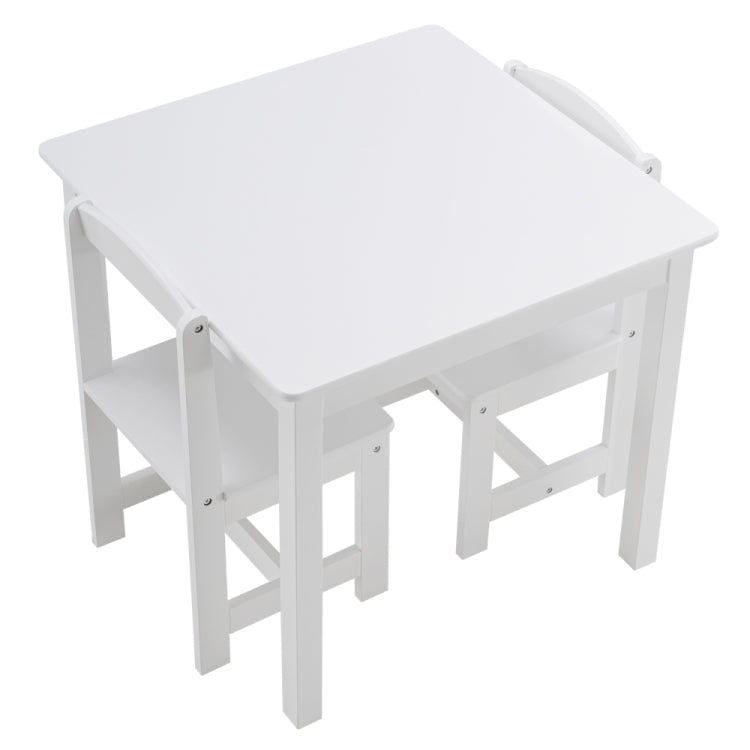 [US Warehouse] 3 in 1 Children Solid Wood Table + 2 Chairs Set, Table Size: 60 x 60 x 52cm, Chair Size: 53 x 29 x 27cm