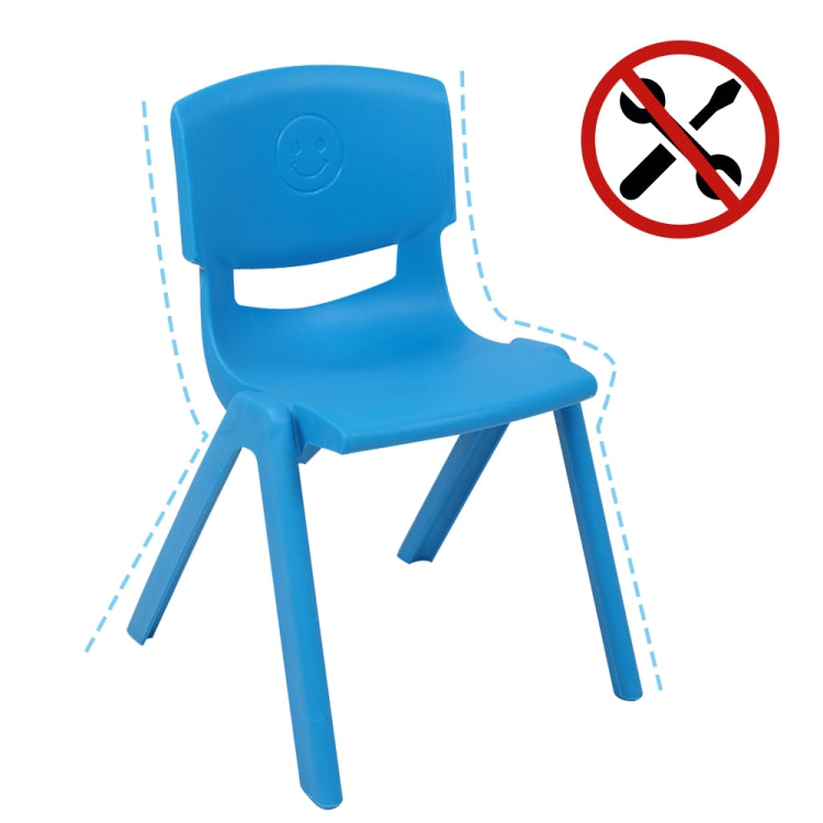 [US Warehouse] 4 PCS Children Plastic Chairs Set, with Backrest, Size: 44 x 31 x 31cm (Light Blue)