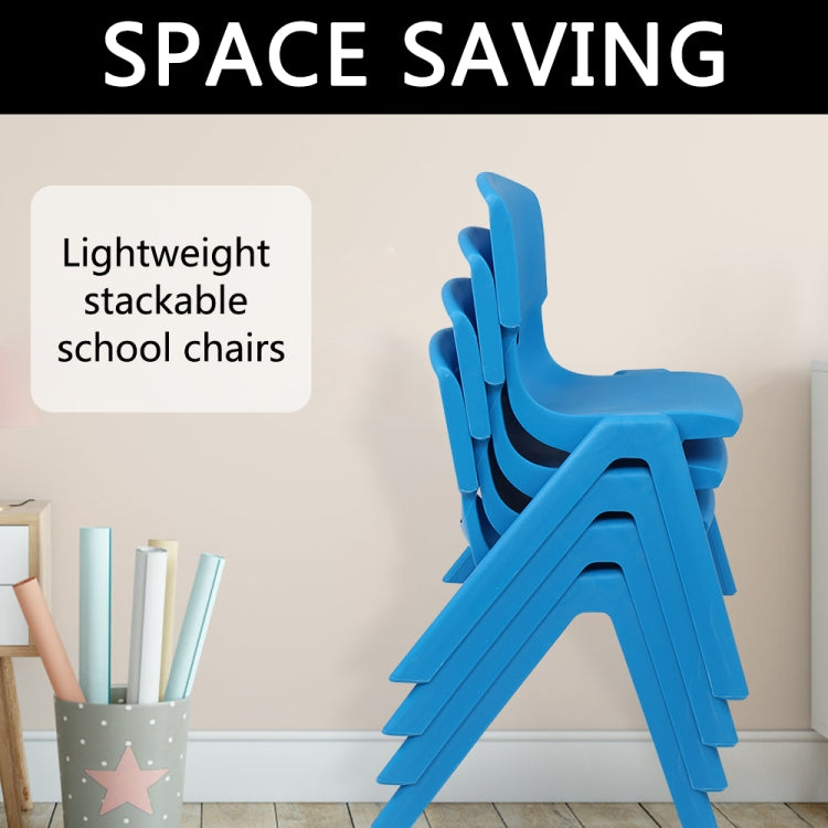 [US Warehouse] 4 PCS Children Plastic Chairs Set, with Backrest, Size: 44 x 31 x 31cm (Light Blue)