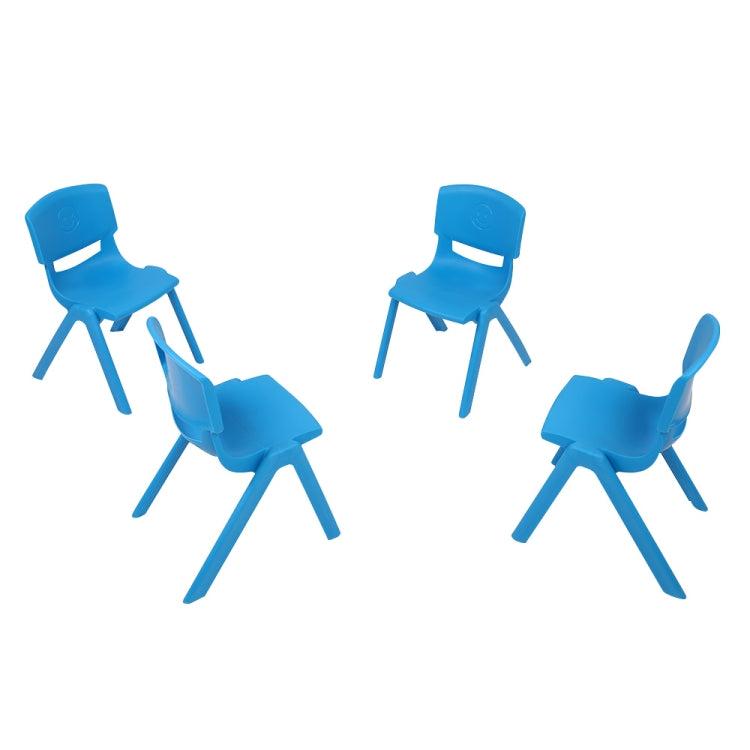 [US Warehouse] 4 PCS Children Plastic Chairs Set, with Backrest, Size: 44 x 31 x 31cm (Light Blue)