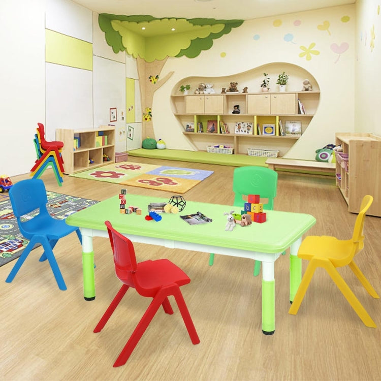 [US Warehouse] 4 PCS Children Plastic Chairs Set, with Backrest, Size: 44 x 31 x 31cm (Four-colors)