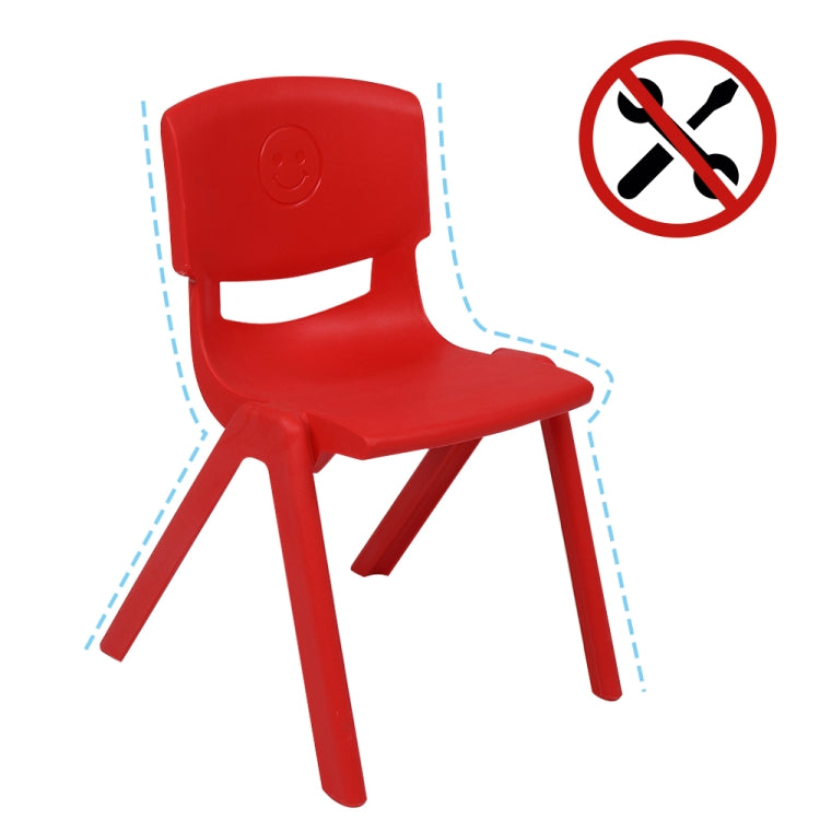[US Warehouse] 4 PCS Children Plastic Chairs Set, with Backrest, Size: 44 x 31 x 31cm (Four-colors)