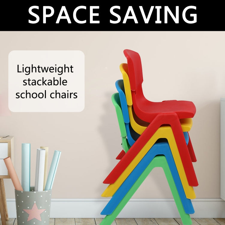 [US Warehouse] 4 PCS Children Plastic Chairs Set, with Backrest, Size: 44 x 31 x 31cm (Four-colors)