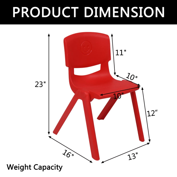 [US Warehouse] 4 PCS Children Plastic Chairs Set, with Backrest, Size: 44 x 31 x 31cm (Four-colors)
