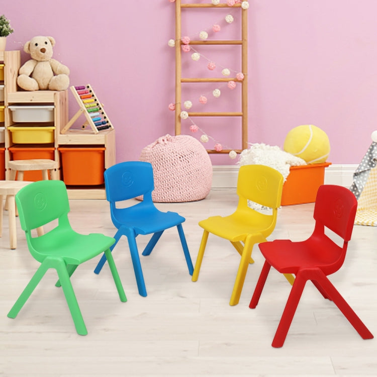[US Warehouse] 4 PCS Children Plastic Chairs Set, with Backrest, Size: 44 x 31 x 31cm (Four-colors)
