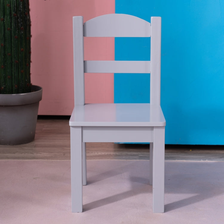 [US Warehouse] 5 in 1 Children Solid Wood Table + 4 Chairs Set, Table Size: 66 x 56 x 48cm, Chair Size: 53 x 26 x 26cm(White)