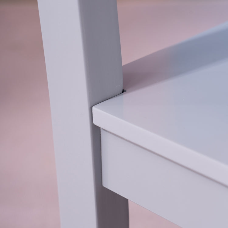 [US Warehouse] 5 in 1 Children Solid Wood Table + 4 Chairs Set, Table Size: 66 x 56 x 48cm, Chair Size: 53 x 26 x 26cm(White)