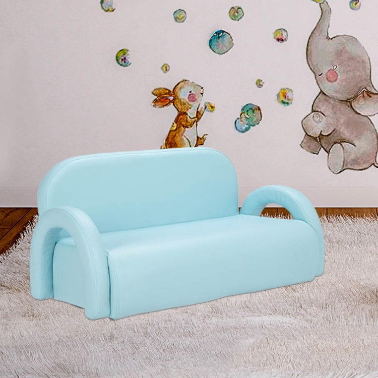 [US Warehouse] Children Double Sofa PVC Sofa with Rainbow-shaped Handrails, Size: 32.7 x 18.5 x 16.5 inch
