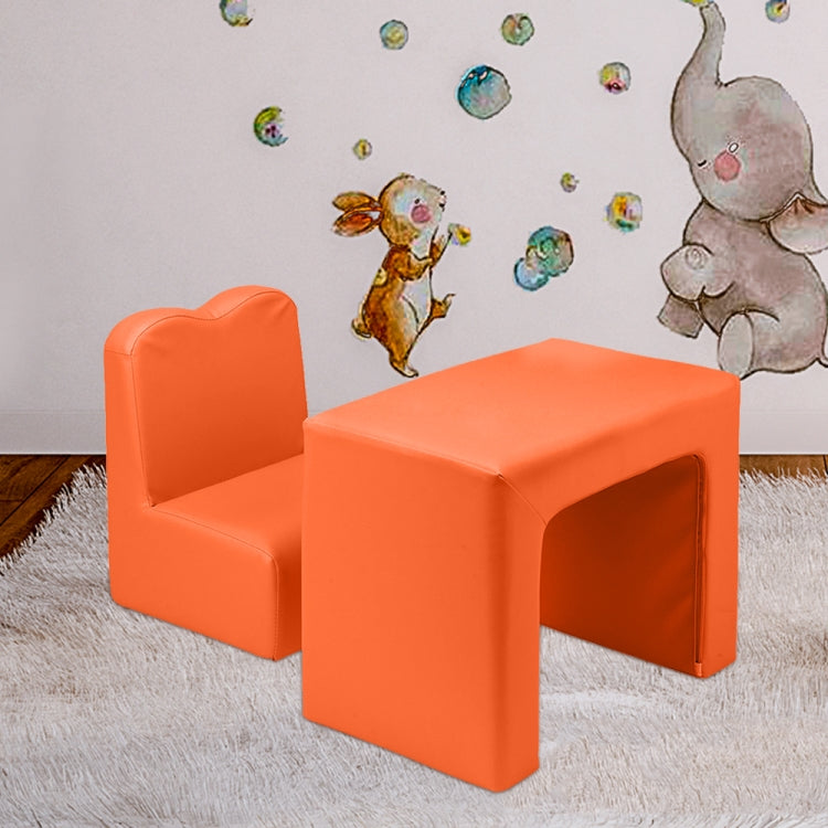 [UK Warehouse] 2 in 1 Children Single Sofa PVC Free Combination Table and Chair, Table size: 19 x 16.25 x 11.75 inch, Chair size: 16.25 x 13.75 x 13 inch