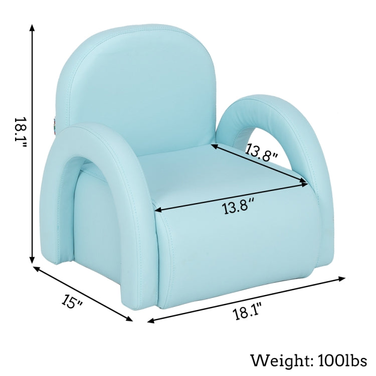 [US Warehouse] Children Single Sofa PVC Sofa with Rainbow-shaped Handrails, Size: 18.1 x 18.1 x 15inch