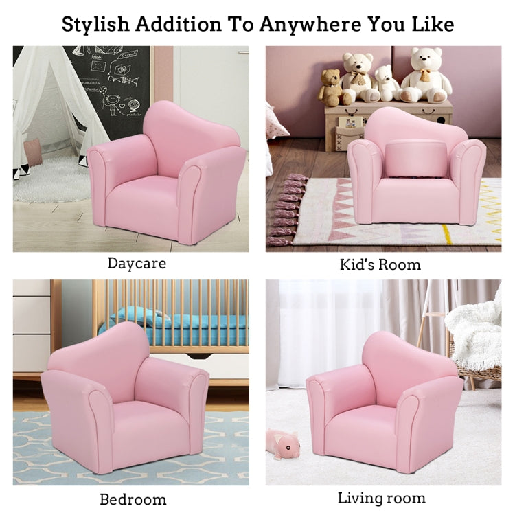 [US Warehouse] Children Single Sofa PVC Sofa with Curved-back & Footrest, Size: 22 x 20.1 x 16.1 inch