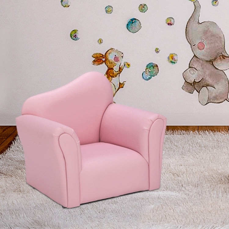 [US Warehouse] Children Single Sofa PVC Sofa with Curved-back & Footrest, Size: 22 x 20.1 x 16.1 inch