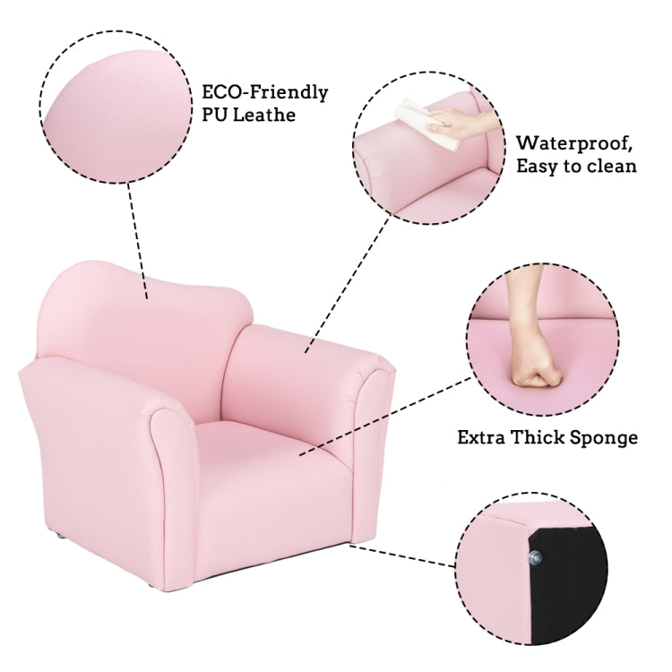 [US Warehouse] Children Single Sofa PVC Sofa with Curved-back & Footrest, Size: 22 x 20.1 x 16.1 inch