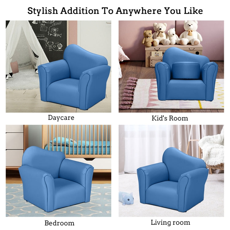 [US Warehouse] Children Single Sofa PVC Sofa with Curved-back & Footrest, Size: 22 x 20.1 x 16.1 inch