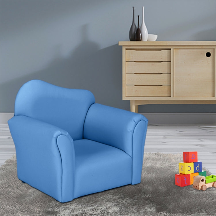 [US Warehouse] Children Single Sofa PVC Sofa with Curved-back & Footrest, Size: 22 x 20.1 x 16.1 inch