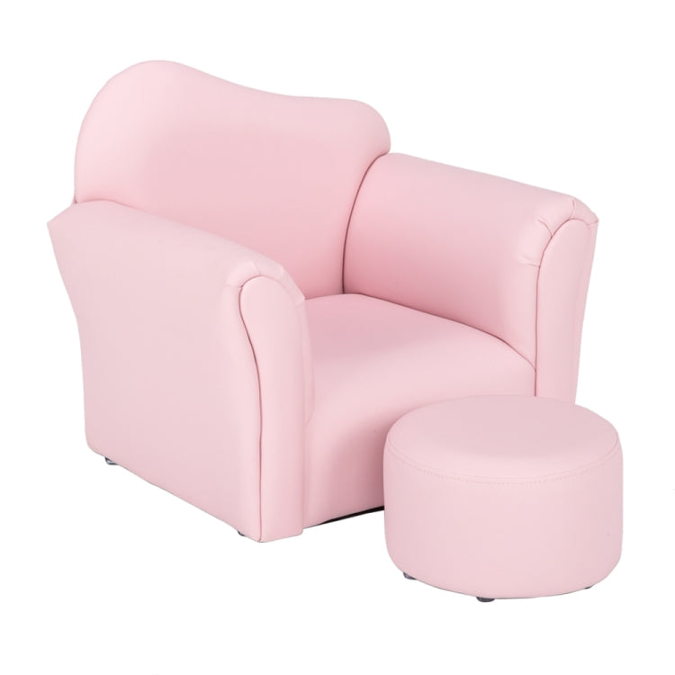 [UK Warehouse] Children Single Sofa PVC Sofa with Curved-back & Footrest, Size: 22 x 20.1 x 16.1 inch