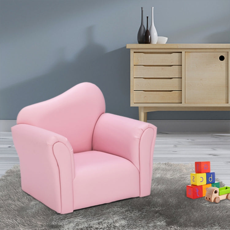 [UK Warehouse] Children Single Sofa PVC Sofa with Curved-back & Footrest, Size: 22 x 20.1 x 16.1 inch