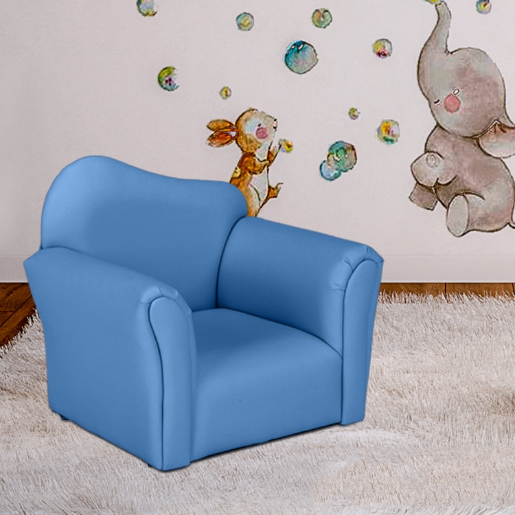 [UK Warehouse] Children Single Sofa PVC Sofa with Curved-back & Footrest, Size: 22 x 20.1 x 16.1 inch