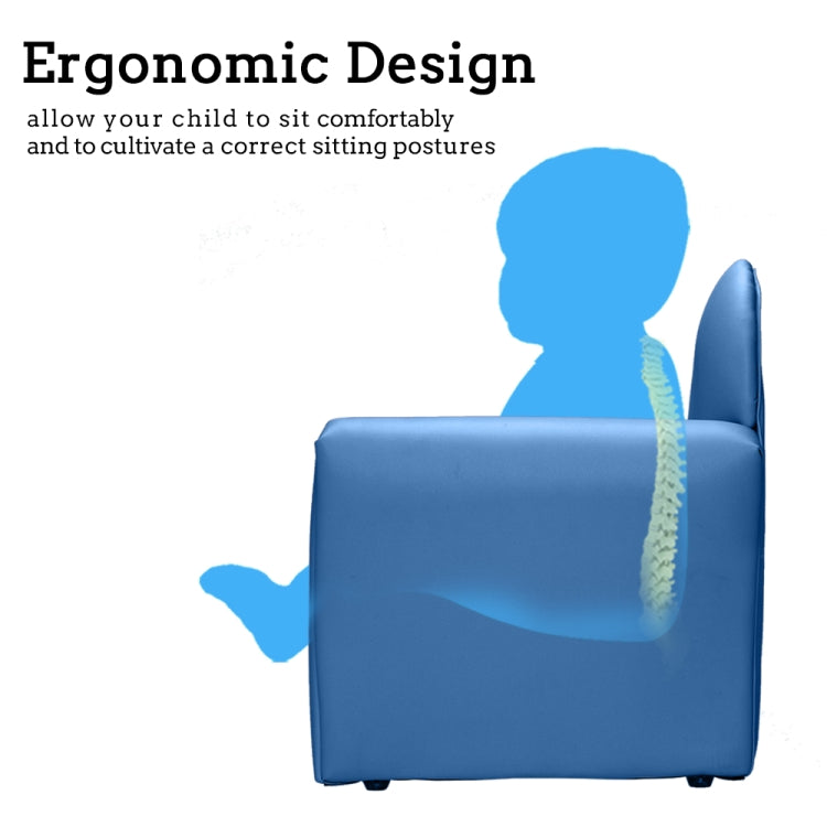 [UK Warehouse] Children Single Sofa PVC Sofa with Curved-back & Footrest, Size: 22 x 20.1 x 16.1 inch