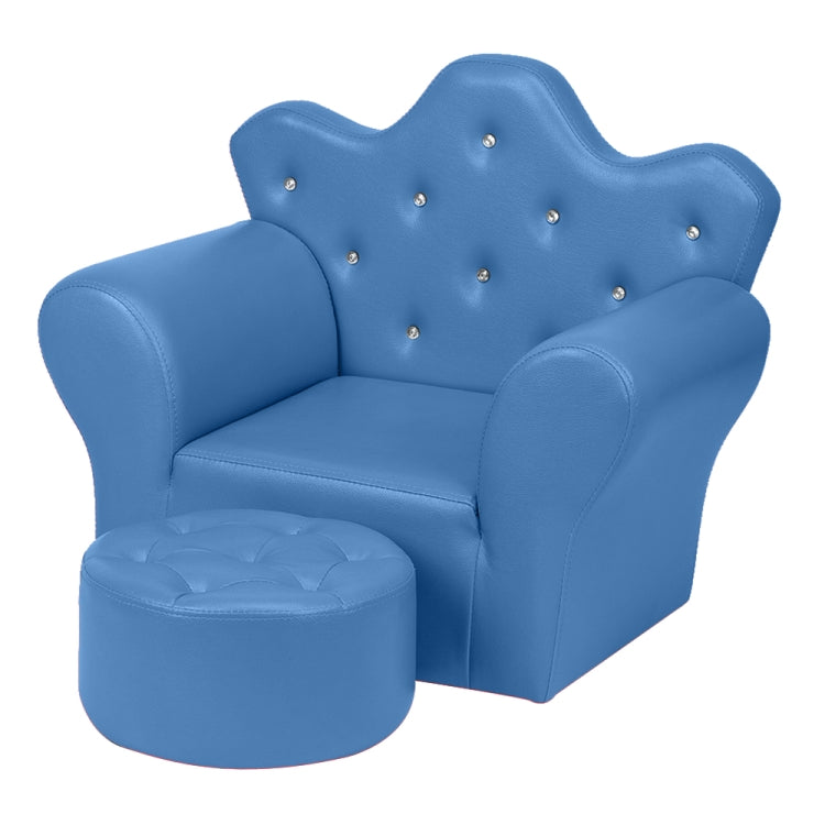 [US Warehouse] Imperial Crown Shape Children Single Sofa PVC Sofa with Footrest, Size: 23.25 x 19.25 x 16.25 inch