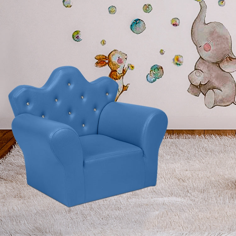 [US Warehouse] Imperial Crown Shape Children Single Sofa PVC Sofa with Footrest, Size: 23.25 x 19.25 x 16.25 inch