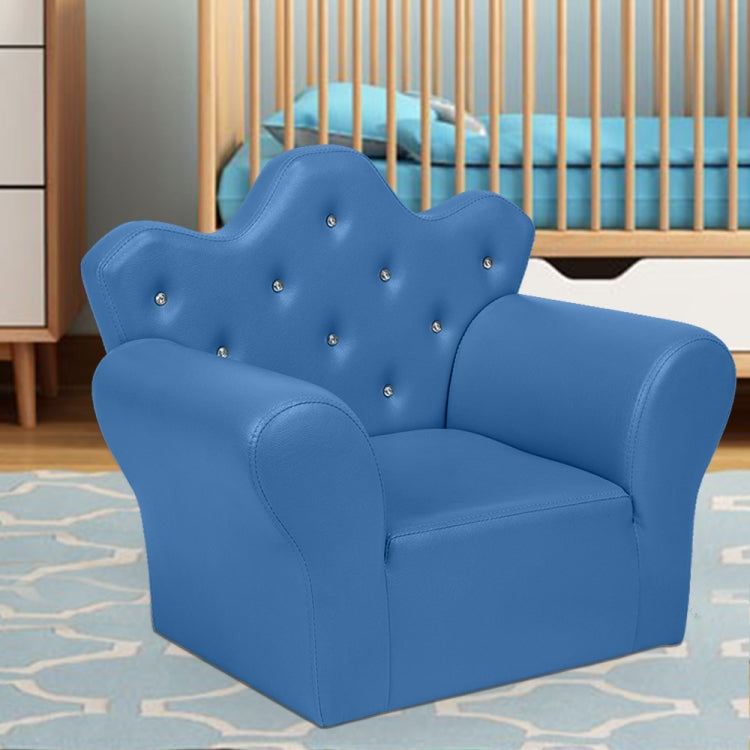 [US Warehouse] Imperial Crown Shape Children Single Sofa PVC Sofa with Footrest, Size: 23.25 x 19.25 x 16.25 inch