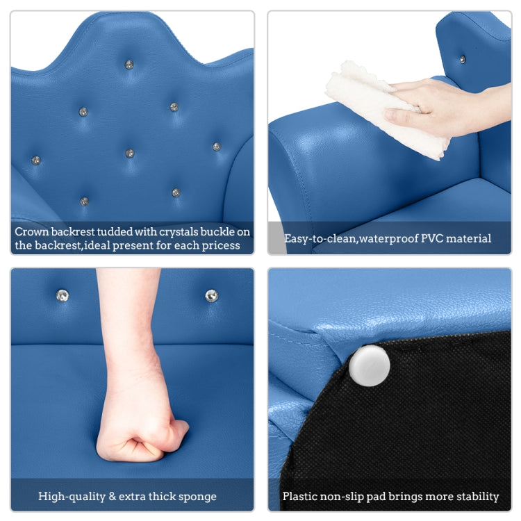 [US Warehouse] Imperial Crown Shape Children Single Sofa PVC Sofa with Footrest, Size: 23.25 x 19.25 x 16.25 inch
