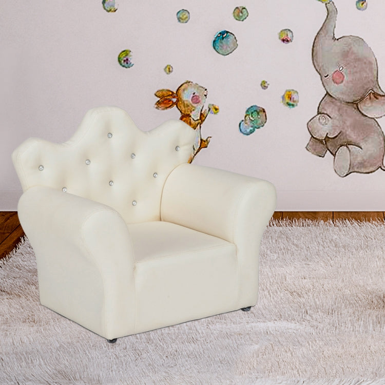 [US Warehouse] Imperial Crown Shape Children Single Sofa PVC Sofa with Footrest, Size: 23.25 x 19.25 x 16.25 inch
