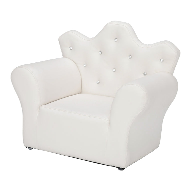 [US Warehouse] Imperial Crown Shape Children Single Sofa PVC Sofa with Footrest, Size: 23.25 x 19.25 x 16.25 inch