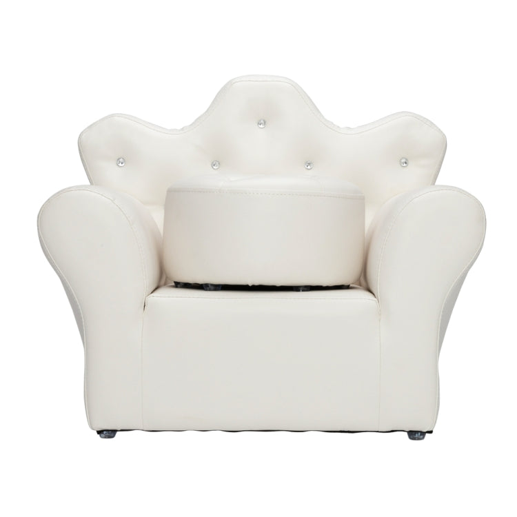 [US Warehouse] Imperial Crown Shape Children Single Sofa PVC Sofa with Footrest, Size: 23.25 x 19.25 x 16.25 inch
