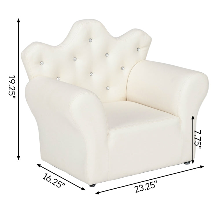 [US Warehouse] Imperial Crown Shape Children Single Sofa PVC Sofa with Footrest, Size: 23.25 x 19.25 x 16.25 inch