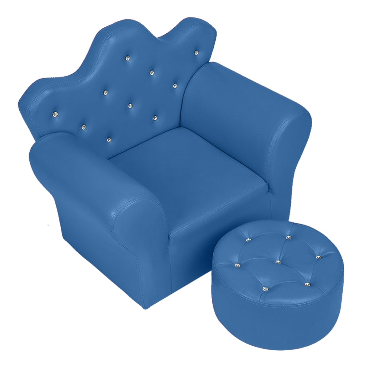 [UK Warehouse] Imperial Crown Shape Children Single Sofa PVC Sofa with Footrest, Size: 23.25 x 19.25 x 16.25 inch