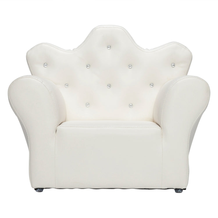 [UK Warehouse] Imperial Crown Shape Children Single Sofa PVC Sofa with Footrest, Size: 23.25 x 19.25 x 16.25 inch