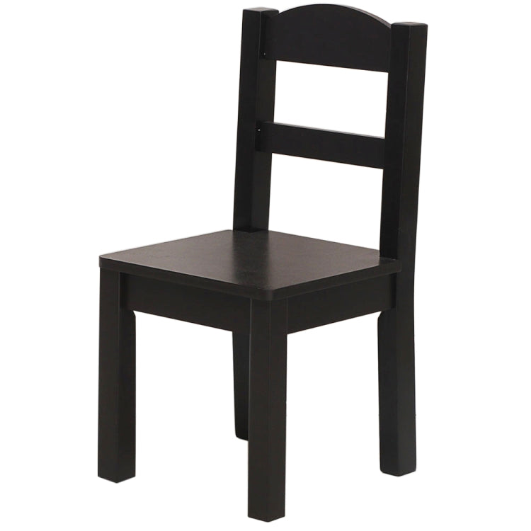 [US Warehouse] 5 in 1 Children Solid Wood Table + 4 Chairs Set, Table Size: 66 x 56 x 48cm, Chair Size: 53 x 26 x 26cm(Coffee)