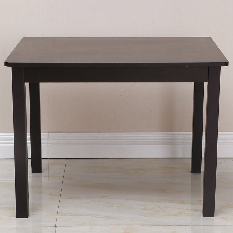 [US Warehouse] 5 in 1 Children Solid Wood Table + 4 Chairs Set, Table Size: 66 x 56 x 48cm, Chair Size: 53 x 26 x 26cm(Coffee)