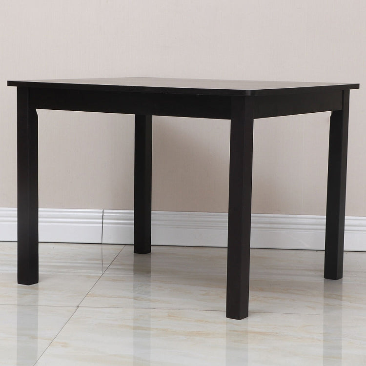 [US Warehouse] 5 in 1 Children Solid Wood Table + 4 Chairs Set, Table Size: 66 x 56 x 48cm, Chair Size: 53 x 26 x 26cm(Coffee)