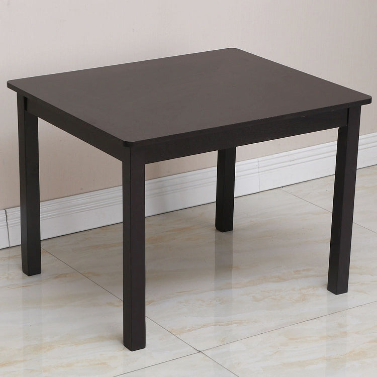 [US Warehouse] 5 in 1 Children Solid Wood Table + 4 Chairs Set, Table Size: 66 x 56 x 48cm, Chair Size: 53 x 26 x 26cm(Coffee)