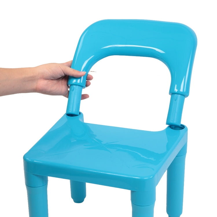 [UK Warehouse] 5 in 1 Children Plastic Table + 4 Chairs Set, Table Size: 19.7 x 19.7 x 18.1 inch, Chair Size: 17.72 x 11.42 x 10.2 inch