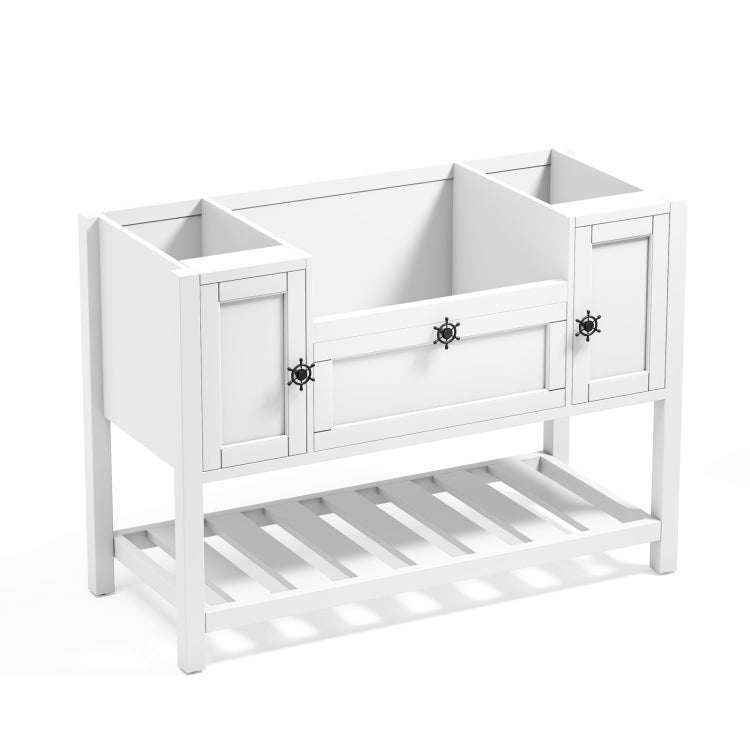 [US Warehouse] Bathroom Vanity Cabinet without Tops, Size: 122 x 52 x 85.4cm (White)(White)