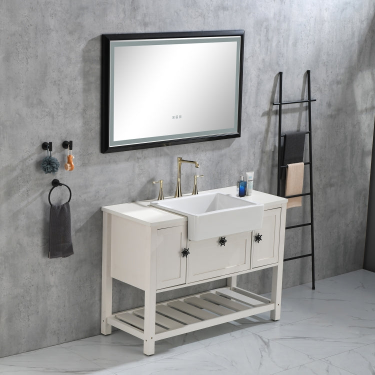 [US Warehouse] Bathroom Vanity Cabinet without Tops, Size: 122 x 52 x 85.4cm (White)(White)