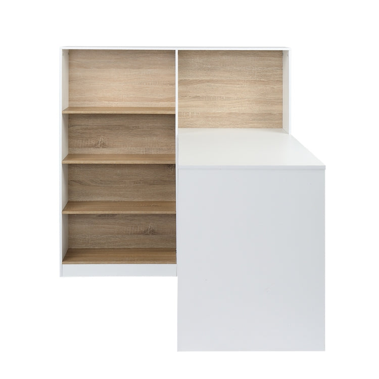 [US Warehouse] Computer Desk With Four Simple Triamine Steel Bookshelf, Size: 120x27.5x120cm