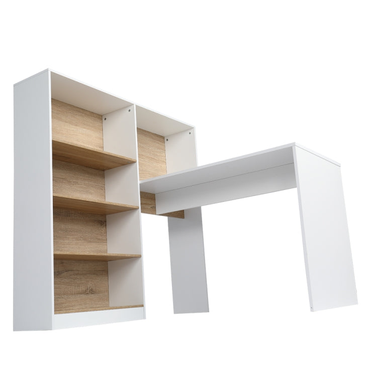 [US Warehouse] Computer Desk With Four Simple Triamine Steel Bookshelf, Size: 120x27.5x120cm
