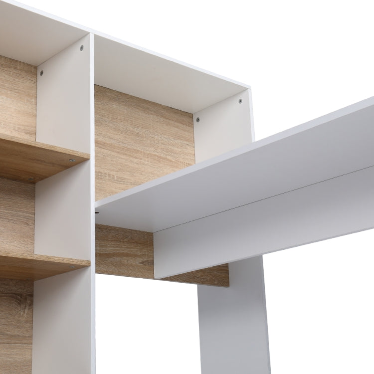[US Warehouse] Computer Desk With Four Simple Triamine Steel Bookshelf, Size: 120x27.5x120cm