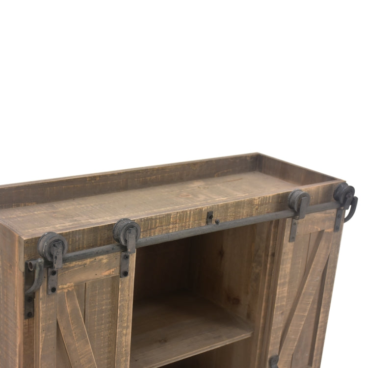 [US Warehouse] Double Door Slide Rail TV Side Cabinet, Size: 75x25x81cm