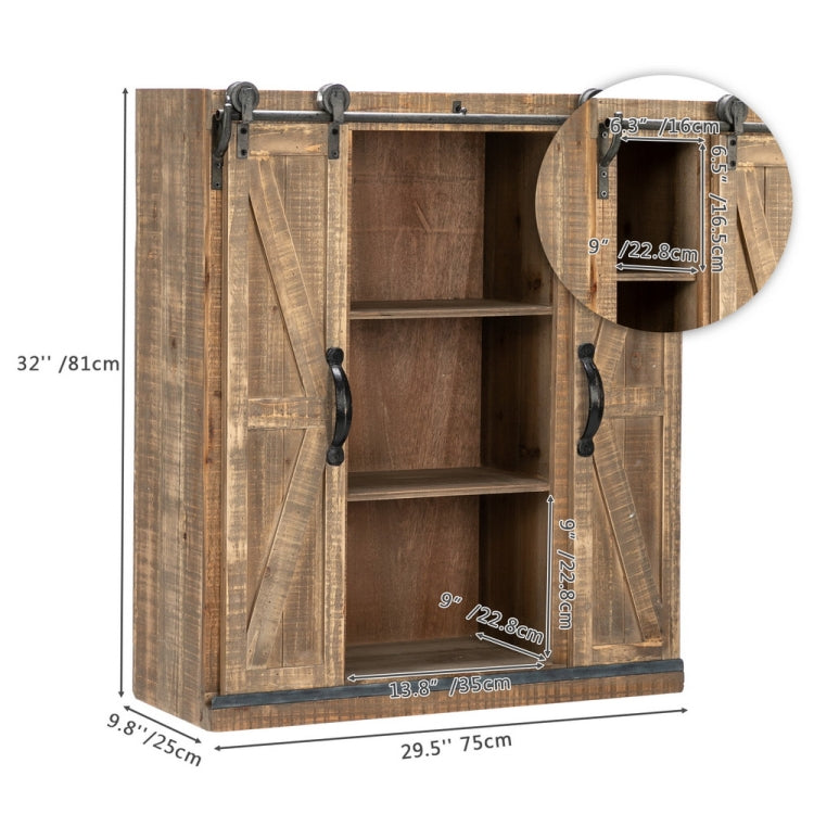 [US Warehouse] Double Door Slide Rail TV Side Cabinet, Size: 75x25x81cm