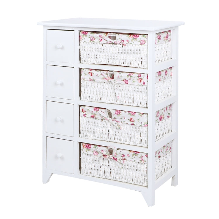 [UK Warehouse] Bedroom Bathroom Storage Cabinet Baskets Nightstand with Drawers